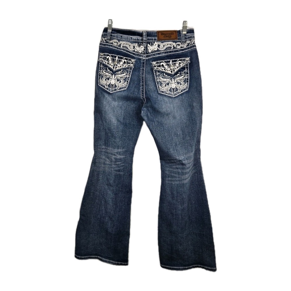 Westfield Eagle Womens Bootcut Bling Jeans Size 11 Denim Western‎ Cowgirl